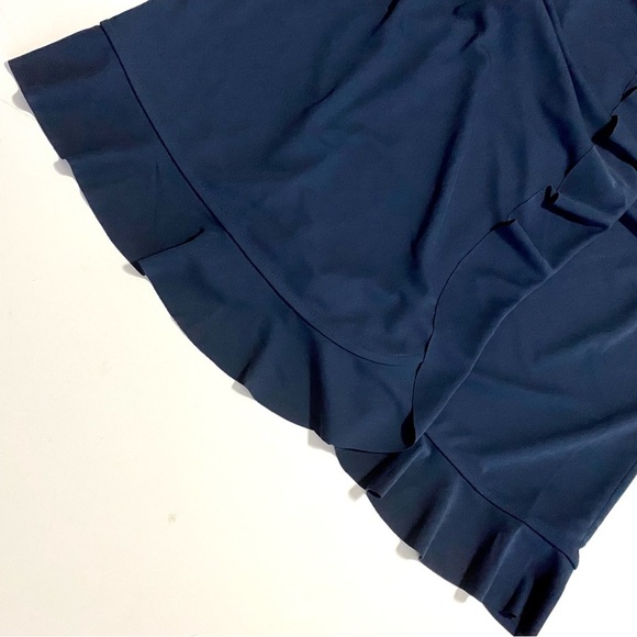 J. Crew Navy Blue Sleeveless Ruffle Wrap Dress XS Summer Officecore Romantic - Picture 8 of 13